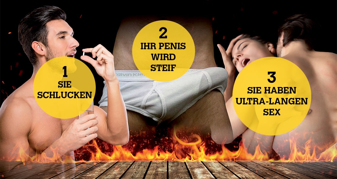 1. Sie schlucken – 2. Ihr Penis wird steif – 3. Sie haben ultra-langen Sex